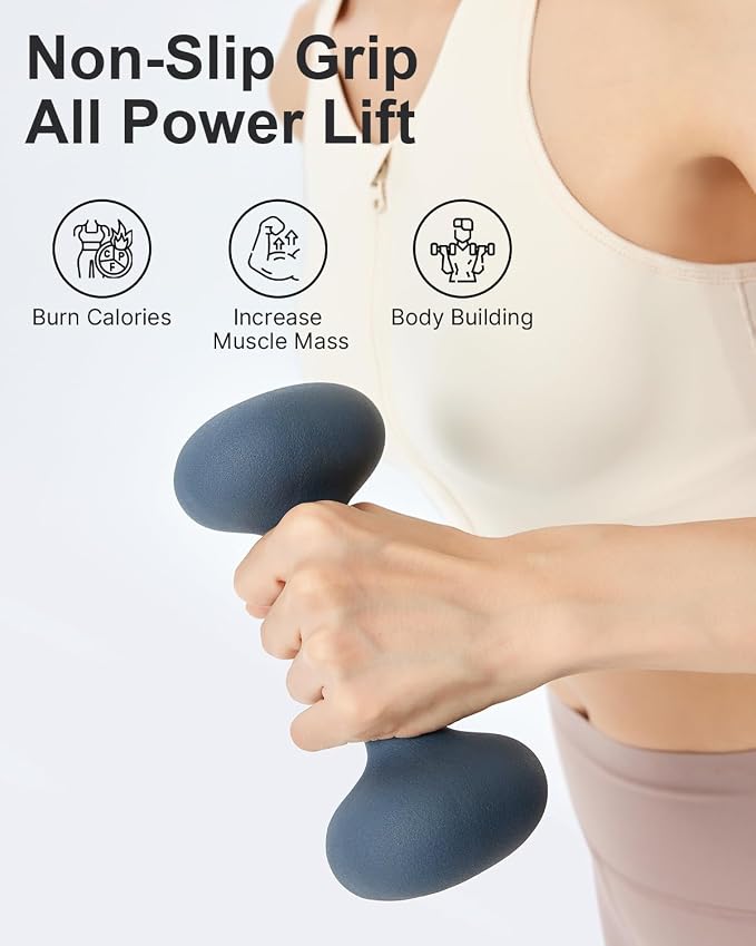YOTTOY Dumbbell Set of 2,2-15 Pound Hand Weights for Women, Non-Slip Hand Weights for Home Gym, Strength Training, and Full-Body Workouts
