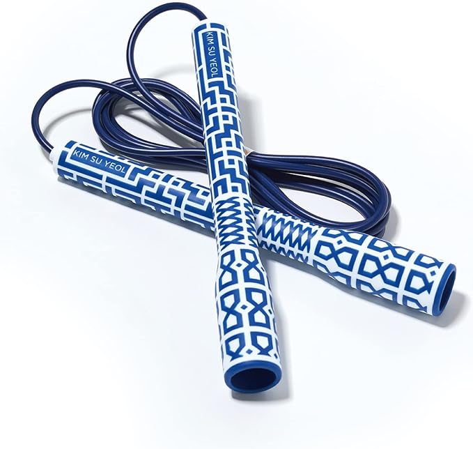 Skipping Jump Rope for Fitness Workout - Light Weight, Adjustable, Tangle Free, Excellent line control for Cardio Boxing, CrossFit, Training Exercise All Ages and Gender ( Special Luxury, KA-220, Made in Korea)