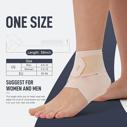 Ultra Thin Ankle Wraps Ankle Brace for Men ＆ Women, Adjustable Ankle Straps for Arch, Sprained Foot, Tendinitis, Football, Basketball, Running（Misty Rose, 2 Pack）