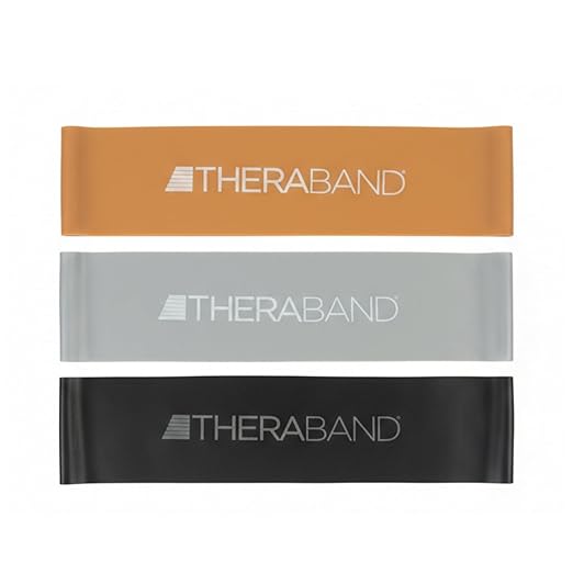 THERABAND Resistance Band Loop Set of 3, Exercise, 12", Black/Silver/Gold | Elastic resistance band for exercise, strength training, stretching and physical therapy - ideal for home workouts