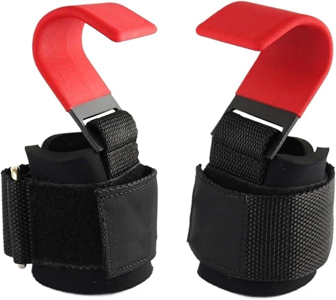 Weight Lifting Hook Grips with Wrist Wraps Hand-Bar Strap Gym Fitness Pull-Ups Power Gloves