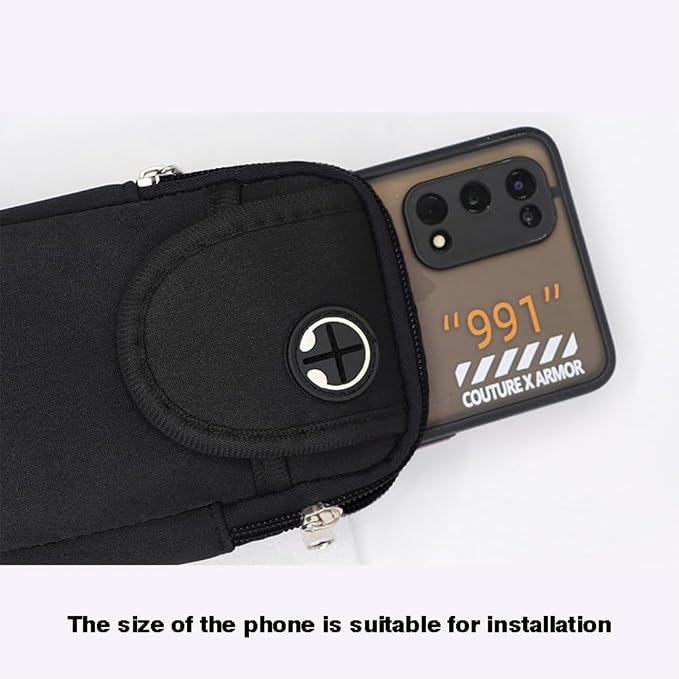 New Sports Music Mobile Running/Waterproof Wrist Bag arm Bag for Men and Women Mobile arm Strap, Suitable for iPhone and Android, Use for Running, Walking, Hiking & Biking (Black)