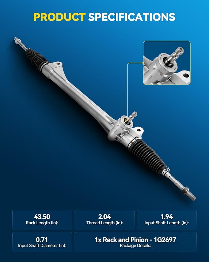 PHILTOP Power Steering Rack and Pinion Assembly for 2006-2012 RAV4 | Replace No.455100R020, 4551042040, 4551042090, 1G2697