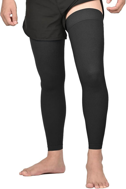 KEKING Full Leg Compression Sleeves, 20-30mmHg Graduated, Unisex, Running | Thigh-High Compression Stockings, Support Thighs, Calves & Knees, for Travel & Sports, Relieve Varicose Veins & Swelling