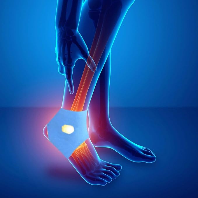 Precut Kinesiology Tape for Ankle, 20 Pcs - Ankle Support & Stability, Ankle Pain Relief - Waterproof & Elastic, Breathable Hypoallergenic Latex-Free Tape, Blue
