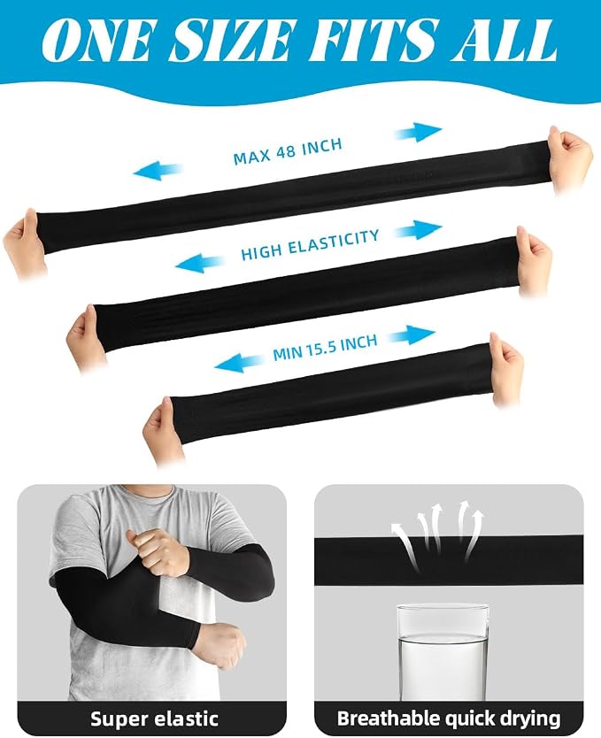 BHYTAKI Cooling Compression Arm Sleeves for Men Women,UPF50 UV Sun Protection Sleeves for Work Sport Tattoo Cover Up