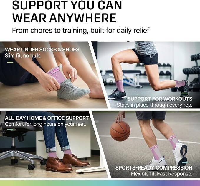 Modvel Foot & Ankle Brace Socks for Sprained Ankle Compression Sleeve - Foot Support for Women & Men - Tendonitis & Arthritis Ankle Brace Sports Running, Torn Ligaments & Women Stabilizing Ankle Wrap