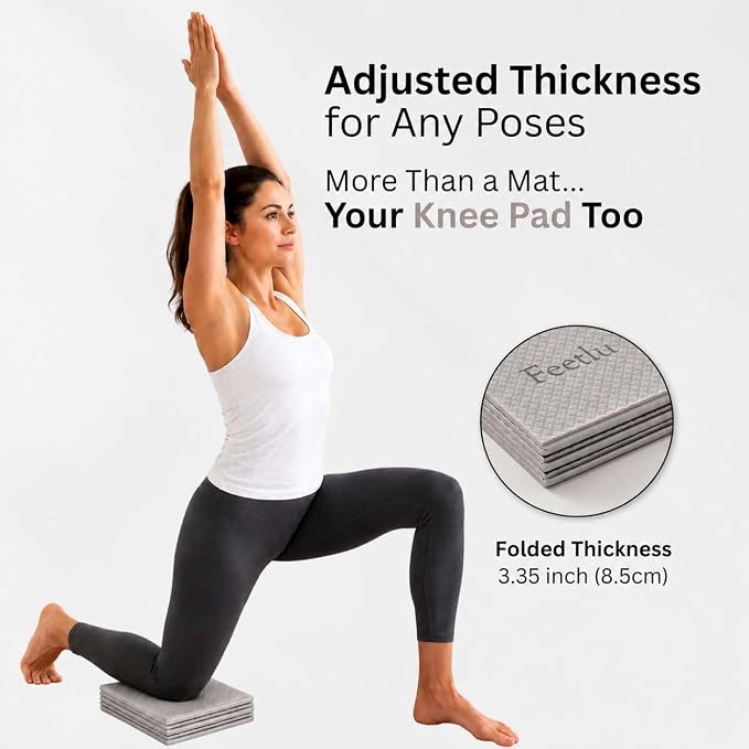 Foldable Yoga Mat, 6mm Thick, 72L x 24W Inch, Lightweight, Anti-Slip, and Easy to Store – Perfect for Travel, Yoga, Pilates, Home Workouts, and Floor Exercises