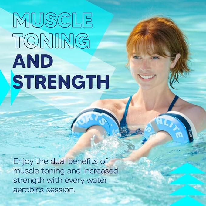 Sunlite Sports Water Workout Combo Set, High Density Water Weights for Pool Exercise, Dumbell, Swim Belt, Aerobics Equipment, Aqua Jogger Belt, Pool Fitness, Aqua Therapy & Exercise