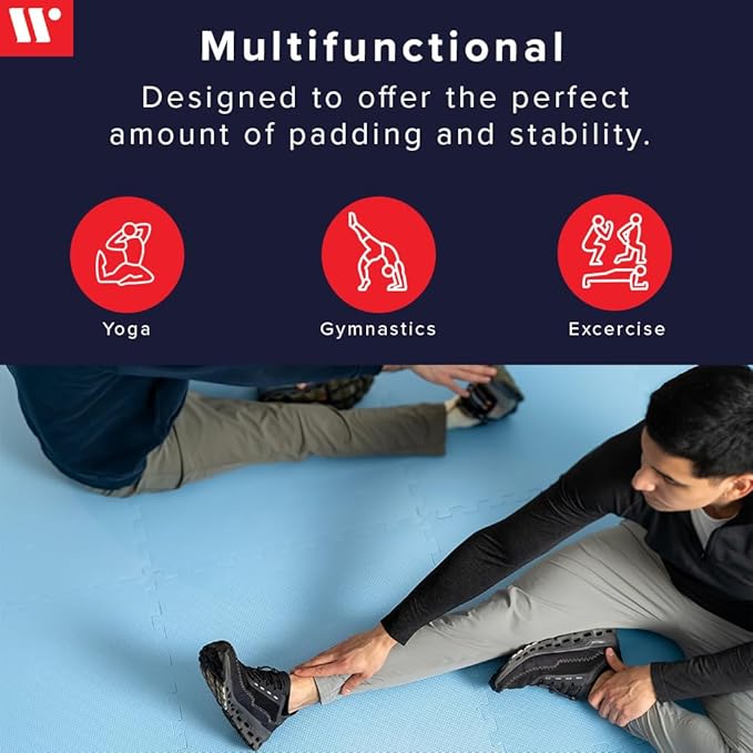 We Sell Mats 1/2 Inch Thickness Multipurpose EVA Foam Floor Tiles, Interlocking Floor Mat for Indoor Gym and Home Use, 24 in x 24 in