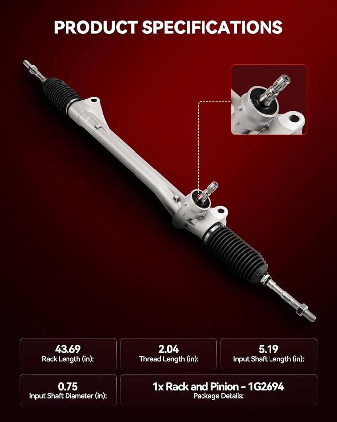 Torchbeam Power Steering Rack & Pinion Assembly Fit for 2006 2007 2008 2009 2010 2011 2012 2013 2014 RAV4, Hydraulic System Steering, Replaces OEM 1G-2694