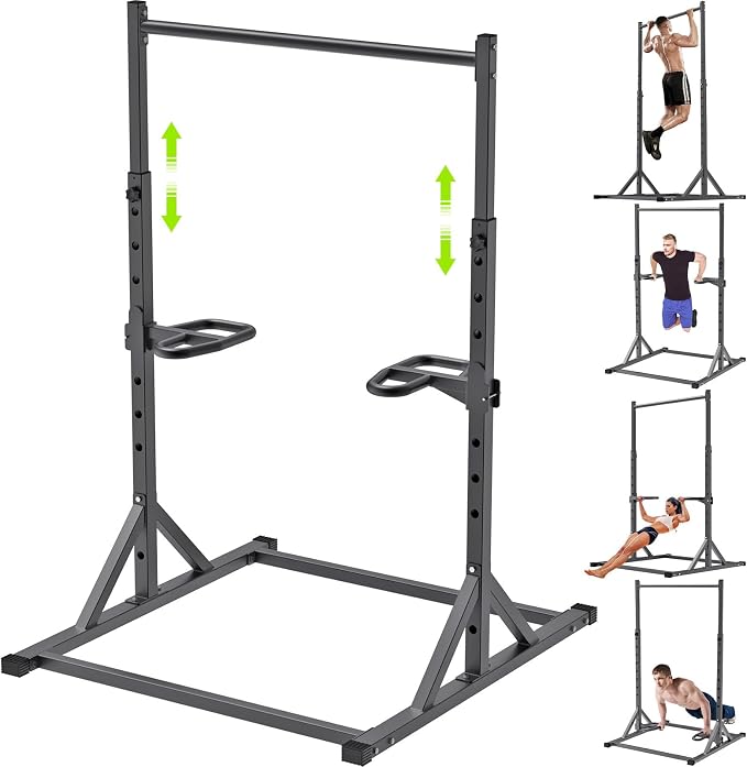 SELEWARE Dip Bar Attachment for Power Rack, 2 x 2 Tube, Multi Grip Handle | Fully Welded Steel Design, Stable Support for Dips, Pull Ups and Strength Training, Ideal for Home Gym Workouts