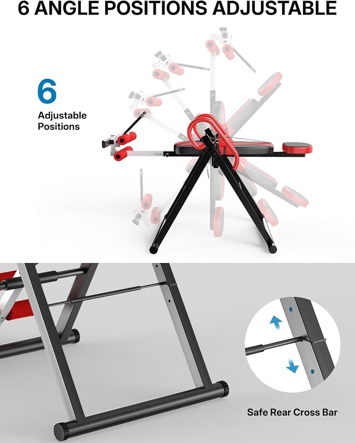 YOLEO Gravity Inversion Table for Back Pain Relief 2026 New Inversion Table w/Lumbar Support Easy to Assemble Back Stretcher Machine 300 lbs