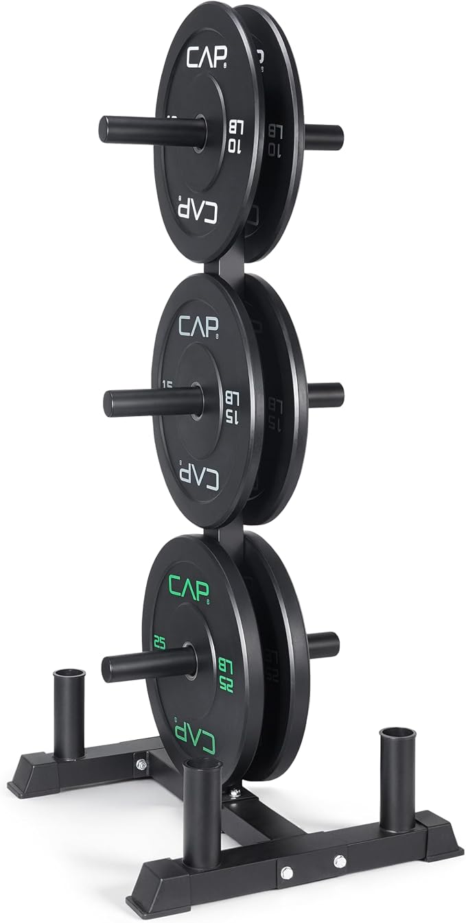 CAP 2-inch Olympic Bumper Plate Weight Set | 100-370 lbs | Multiple Colors | Storage Rack Optional