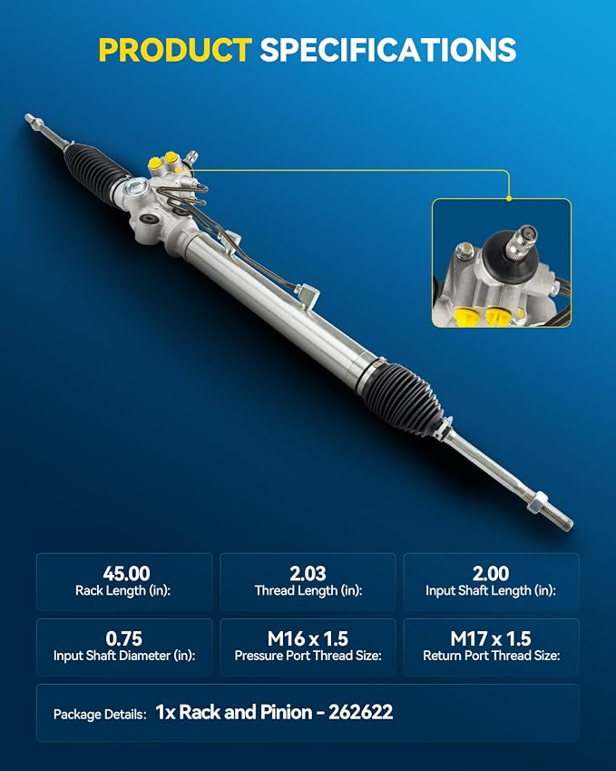 PHILTOP Power Steering Rack and Pinion Assembly for 2001-2005 IS300 | No.262622, 4425053020, 4550329785, 4420053051, 4425053050