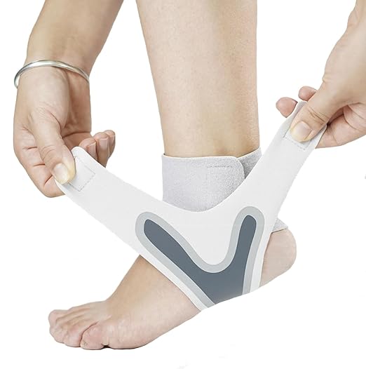 SUJAYU 2 Pack Ankle Brace & Elastic Supports for Men & Women, Ankle Support Ankle Compression Sleeve, Ankle Wrap Ankle Sleeve Ankle Brace for Sprained Ankle (White, Medium)