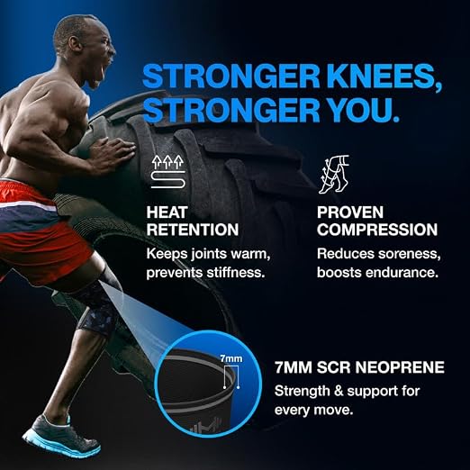 Modvel 7mm Neoprene Knee Sleeves for Men & Women Weightlifting & Powerlifting – Compression Knee Sleeve Support for Squats, Gym, Training – USPA, IPL Approved – Large Army/dark (Pair)