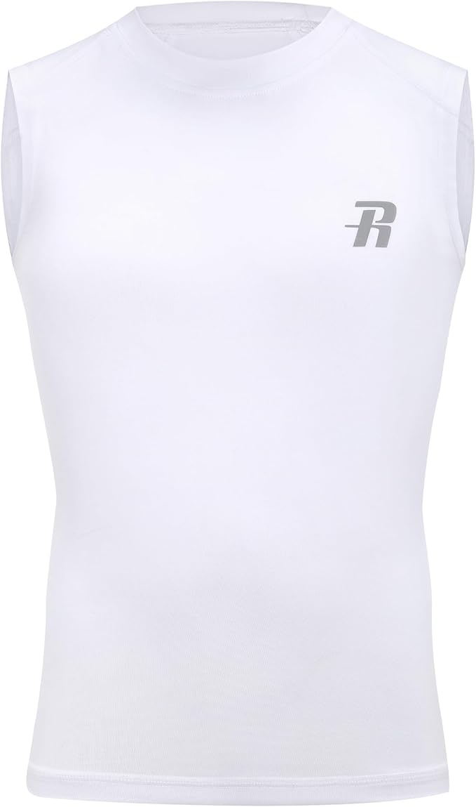 Runhit Boys Sleeveless Compression Shirt Kids Athletic Tank Tops Youth Quick Dry Undershirt for Football Basketball