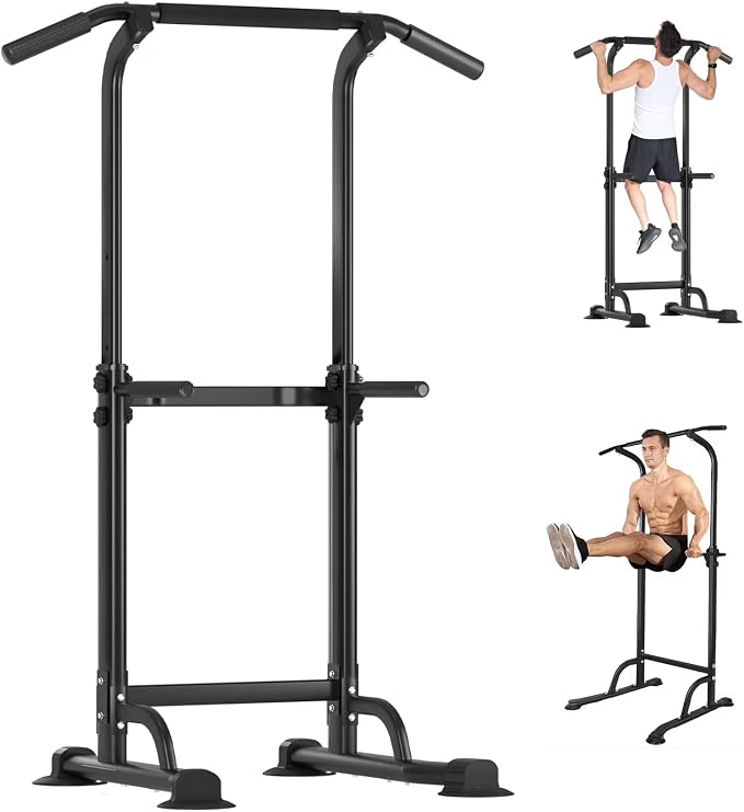 Tappio Power Tower Pull Up Bar for Home Gym, Multi Functional Pull Up Bar Stand Dip Bar Station, Adjustable Height Workout Dip Station Strength Training Fitness Equipment