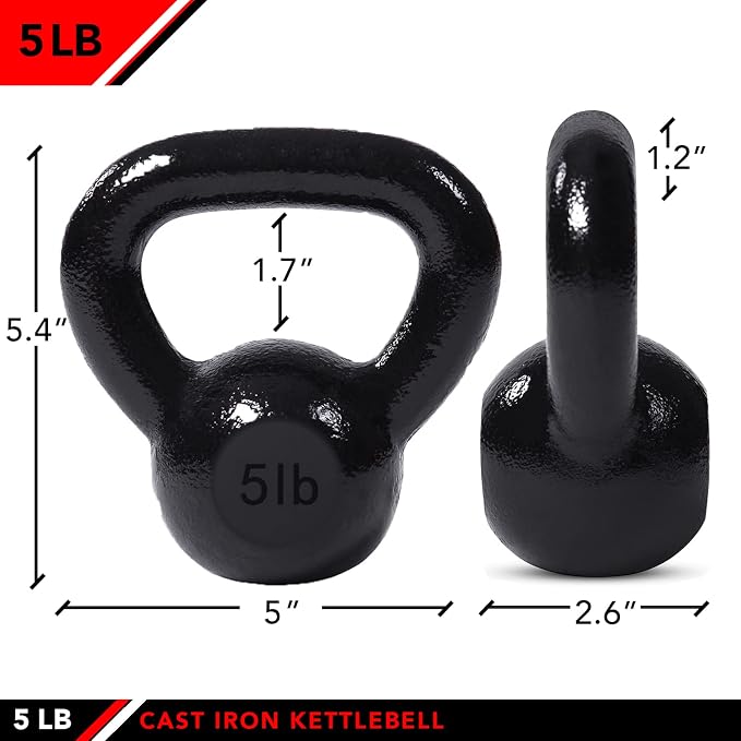 JFIT Cast Iron Kettlebell – Single Weight, Flat Bottom, Polished Handle | Men & Women | CrossFit, Cardio & Strength Training