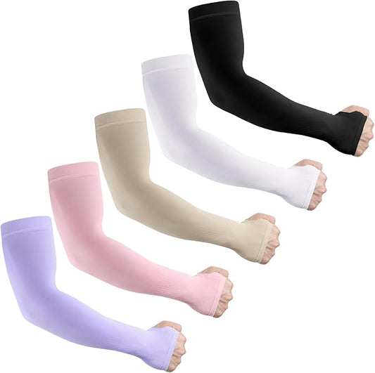 LUOLIIL VOE Sun Protection Cooling Arm Sleeves for Men &Women,Compression Sleeves for Football, Golf & Volleyball