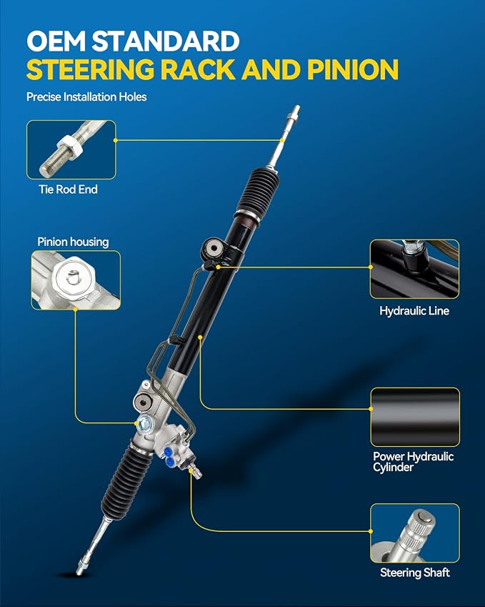 PHILTOP Power Steering Rack and Pinion Compatible with Toyota Tacoma 2016 2019 2021-2022 All Models/2018 3.5L/2005-2006 2009-2010 2013 2015 4.0L, Hydraulic Rack and Pinion Replace 26-2629