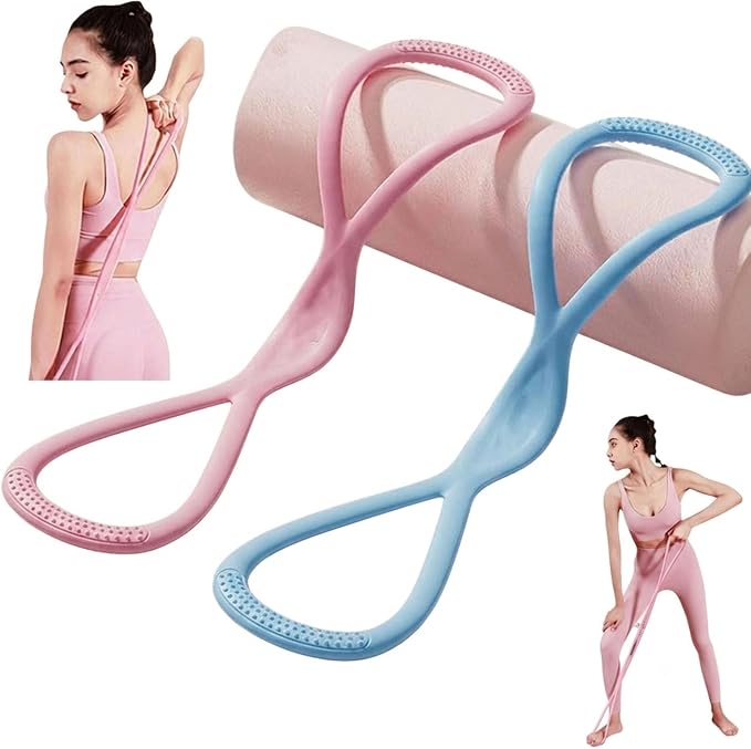 Resistance Bands with Handles,Figure 8 Resistance Band Elastic Fitness Bands Exercise Band for Home Yoga Gym Workout