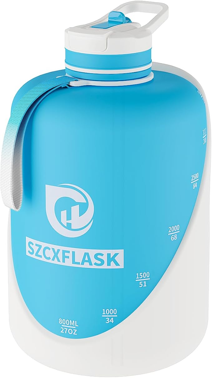 1 Gallon Water Bottle with Straw and Chug Lid, Dishwasher Safe Large Gym Jug, BPA Free Leakproof Plastic Sports Flask with Easy to Clean Handle & Carry Strap, 128 oz Water Bottle