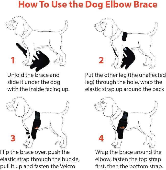 Dog Elbow Brace Protector Pads for Canine Elbow and Shoulder Support Elbow Hygroma, Dysplasia, Osteoarthritis, Elbow Calluses, Pressure Sores and Shoulder Dislocation (Right Leg, Extra Large)