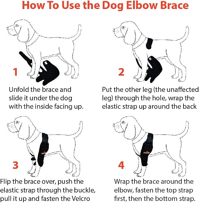 Dog Elbow Brace Protector Pads for Canine Elbow and Shoulder Support Elbow Hygroma, Dysplasia, Osteoarthritis, Elbow Calluses, Pressure Sores and Shoulder Dislocation (Right Leg, Small)