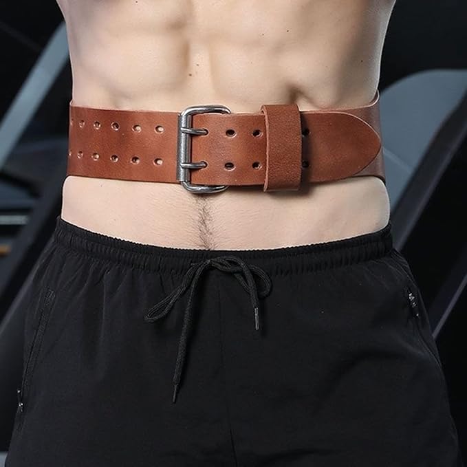Weight Lifting Belt, Leather Weight Lifting Belt for Men Gym Weight Belt Lumbar Back Support Powerlifting Weightlifting Heavy Duty Workout Training Strength Training Equipment