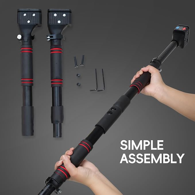 leikefitness Pull-Up Bar For Door Frame Chin Up Bar Upper Body Workout 28.3"- 37.8" Adjustable Portable Training Pull-Up Bars without Screw - Adjustable Width Locking Mechanism