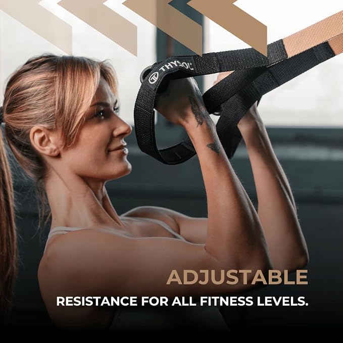 THYSOL Resistance Trainer Pro Xtreme Straps Army | Sling Trainer Set with Adjustable Door Anchor | Fitness Home Workouts - Suitable for Travelling & for Training Indoor & Outdoor