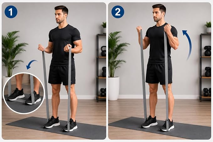 76 Inch Fabric Resistance Band for Working Out, Extra Long Resistance Band for Strength Training, Mobility & Stretching, Non Slip Heavy Duty Exercise Band for Yoga, Home Gym, Athletes