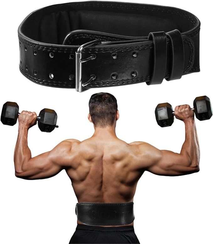 9mm Leather Fitness Weight Lifting Belt for Women&Men with 4 Inches Padded Lumbar Support for Power Lifting Workout & Squats Exercise