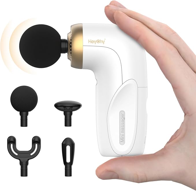HEYCHY A1 Super Mini Massage Gun, Portable Deep Tissue Massager, White