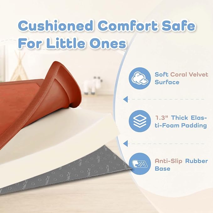 1.3" Thick Baby Play Mat for Floor,28x72 Bedside Rugs, Non-Slip | Ultra Soft Playmat for Baby,Tummy Time Foam Mats,Cushioned for Infant,Kids and Toddler Crawling,Easy Care