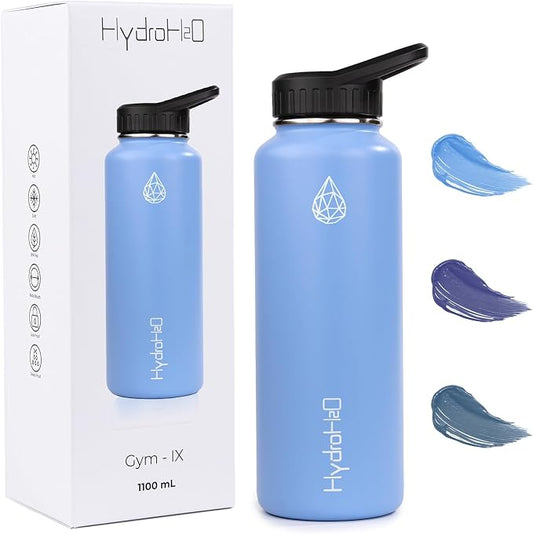 37 oz Insulated Water Bottles with Twist Cap, Keep Cold 24H, Leak-Proof, BPA-Free, Double Wall Stainless Steel Water Flask for Sports, Gym, Travel, and School (Light Blue)