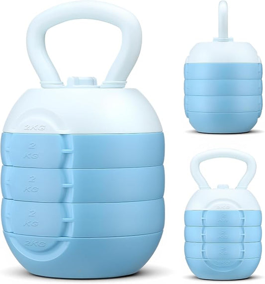 Adjustable Water Filled Kettlebell 5/8/13/17/22 lb Water Filled Kettlebells Weights Set for Home Gym, Kettle Bell Sets for Women at Home and Cross-training Exercise