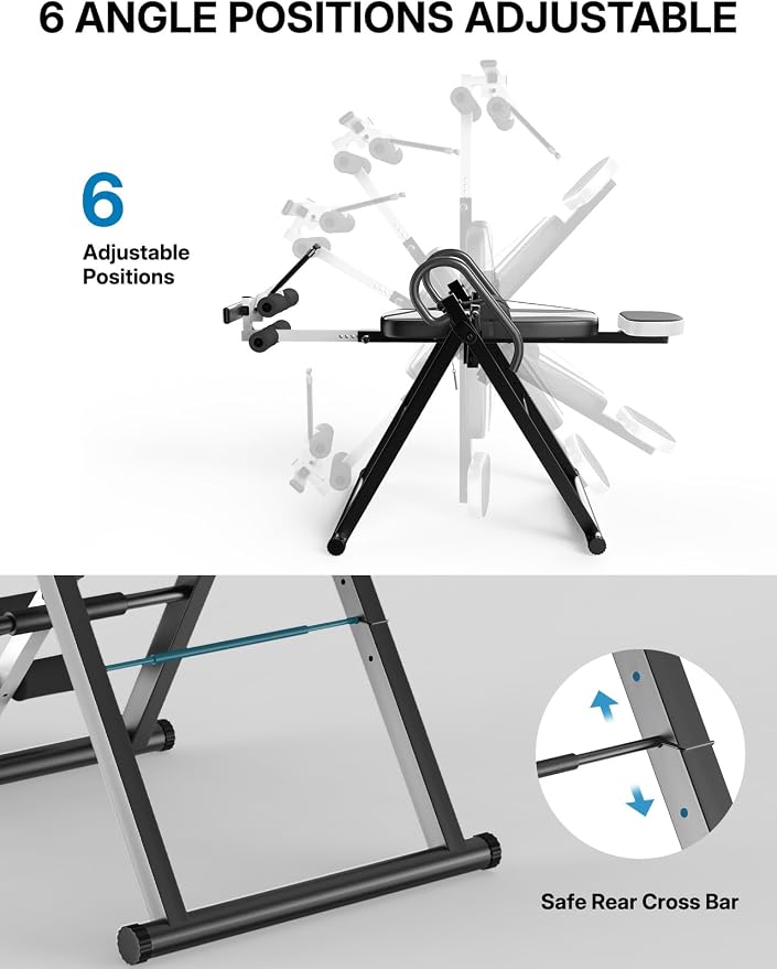 YOLEO Gravity Inversion Table for Back Pain Relief 2026 New Inversion Table w/Lumbar Support Easy to Assemble Back Stretcher Machine 300 lbs