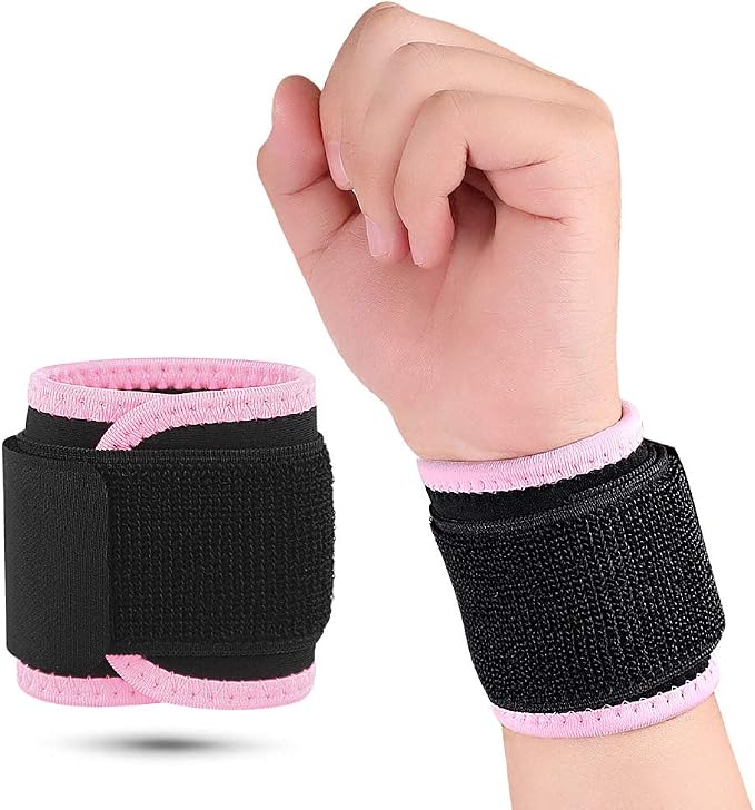Wrist Brace, Compression Wrist Strap Support Wrist for Men & Women, Youth & Elderly, Boys& Girls, One Size Adjustable, Sports Wristband 1 PCS (Pink)