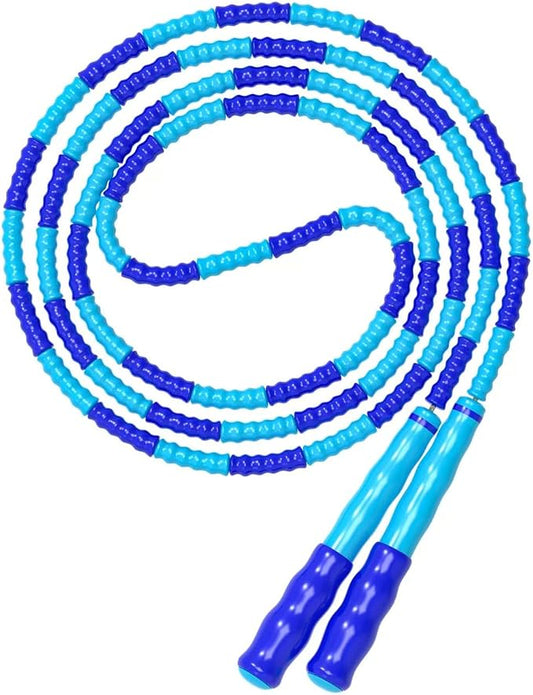 Leeboom Jump Rope, Adjustable Length Tangle-Free Segmented Soft Beaded Skipping Rope, Fitness Jump Rope for Kids, Man, and Women Weight Loss 9.2 Feet