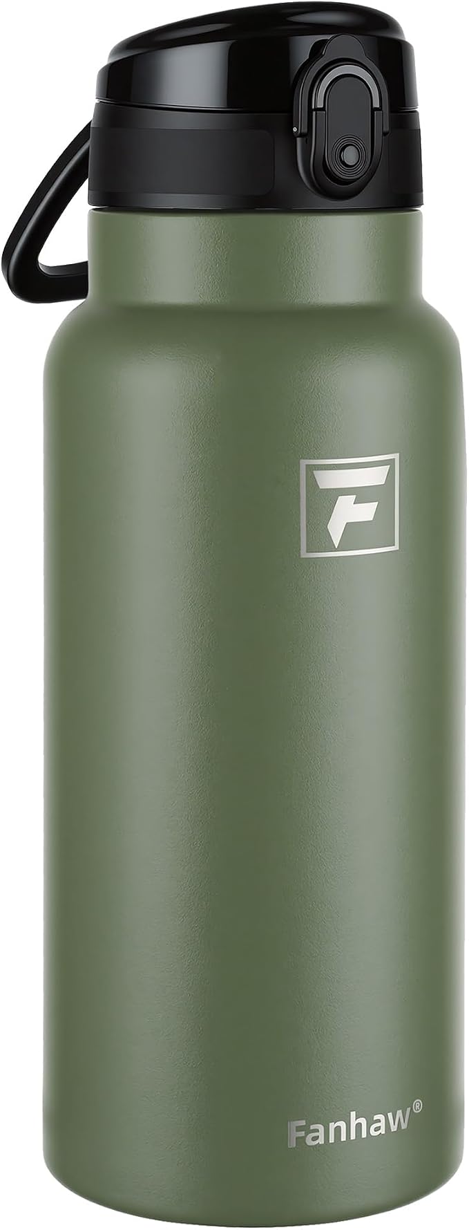 Fanhaw 32 Oz Insulated Stainless Steel Water Bottle with Chug Lid – Wide Mouth, Leak-Proof, BPA-Free – Ideal for Kids, Adults, Sports, Gym, and Outdoor Use (Olive Green)