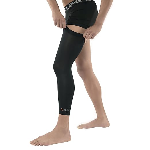 Copper Compression Leg Compression Sleeve - Copper Infused Knee Stabilizer Brace for Running, Meniscus Tear, ACL, MCL, Arthritis, Joint Pain Relief - Thigh & Calf Support for Men & Women - Black - M