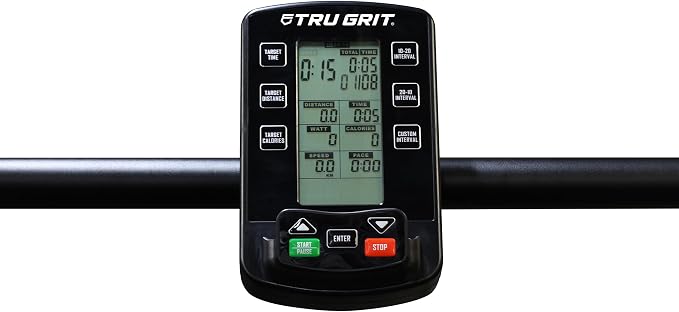 Tru Grit Fitness Runner Manual Treadmill, Exercise Equipment, 6 Resistance Levels, LCD, for Runners and Fitness Enthusiasts - Black