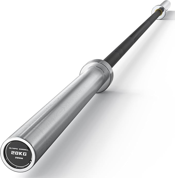 PAPABABE 7ft Barbell 45lb Olympic Barbell 1000/1500lbs Capacity Home Gym | 7ft 45lb 2" Olympic Barbell, 1000/1500lbs Capacity, Hybrid Needle Bearings & Bushings for Squat Curl Deadlift