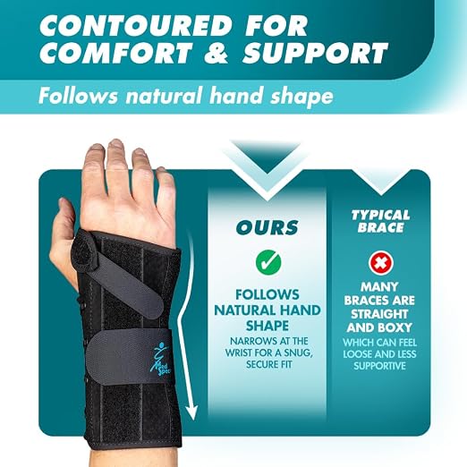 Med Spec 8" Wrist Lacer Support Brace Carpal Tunnel Right Hand XX-Small | Adjustable Lace-Up Design Delivers Breathable Secure Fit With Customizable Compression for Lasting Comfort & Support. 223939