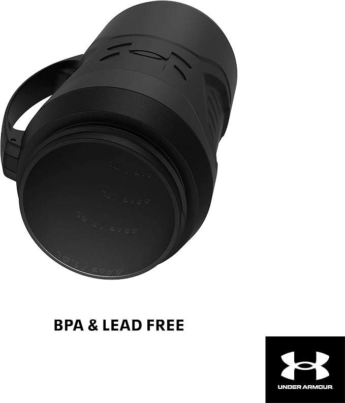 Under Armour Insulated Water Bottle with Handle & Fence Hook, Half Gallon Sports Water Jug, Leak-Resistant & BPA-Free for Baseball, Football_& Gym - Black Woodland, 64oz (Pack of 4)