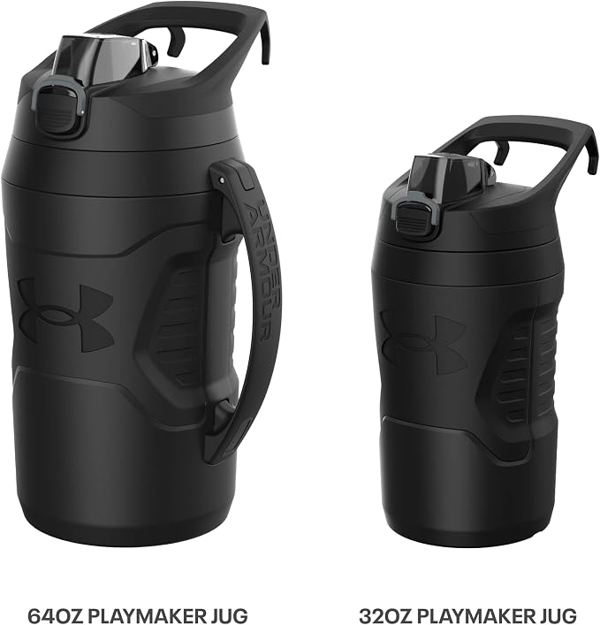 Under Armour 32 oz Insulated Water Bottles - Sports Water Jug with Fence Hook, Leak Resistant for Baseball, Football & More, 32 oz Insulated, Marine OD Green