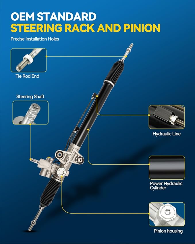 PHILTOP Power Steering Rack and Pinion Assembly for 2003-2008 Pilot | Replace No.53010S9VA01, 53601S9VA02, 262719, 53010S3VA01, 53010S3VA02, 53601S9VA01